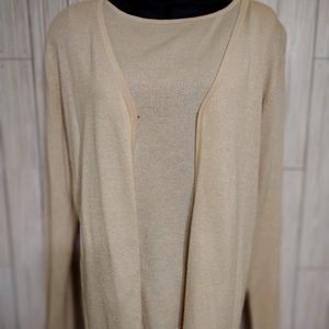 Cream colored cardigan with matching tank
